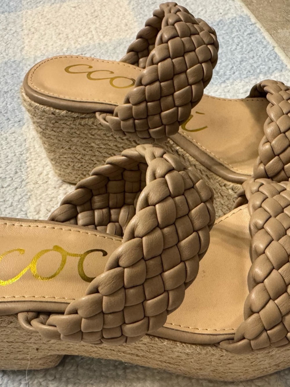 Braided Espadrille Wedge Sandals - Taupe